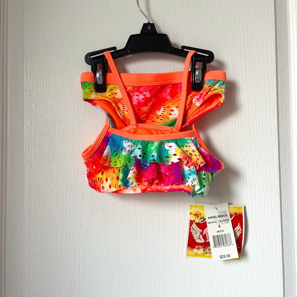 New Girl's Angel Beach Swim 2 Pieces Set Size 4